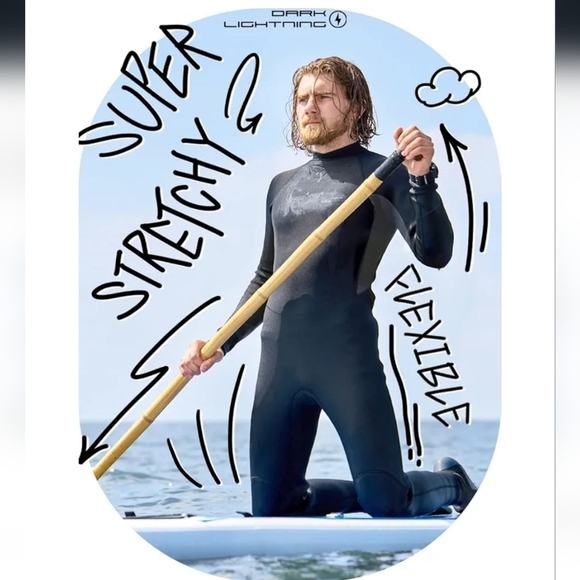 Men's Black Neoprene Wetsuit NWT - Picture 4 of 16